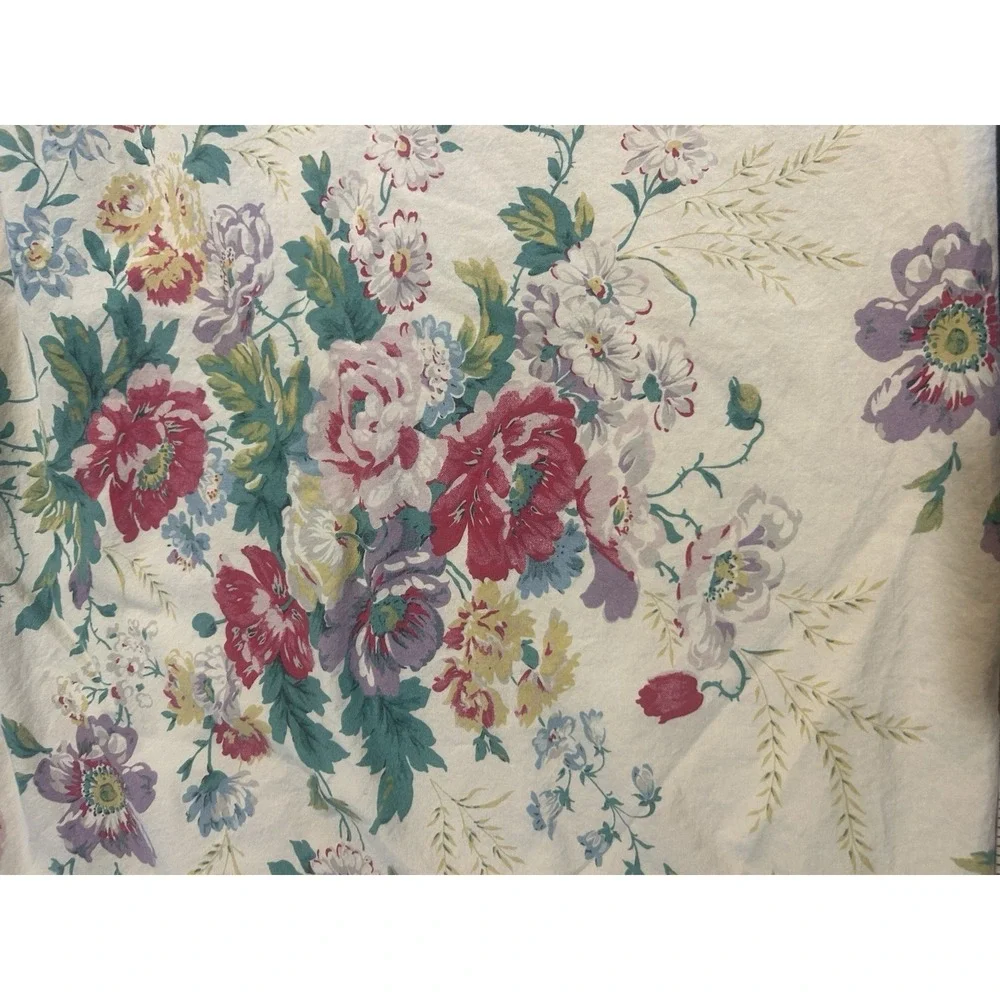 Ralph Lauren Garden Floral Pillow Case Ruffle Roses Yellow Reds Green